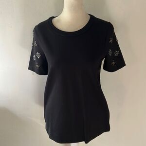 Madewell black short blinged sleeves blouse Size XS